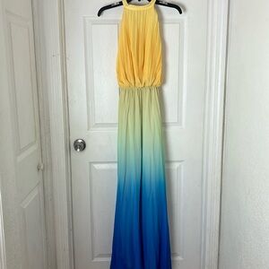 Color-block Long Dress